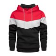 thumbnail image 4 of guisaled Men's Hoodies Novelty Color Block Fleece Casual Pullover Tops Fall Winter Long Sleeve Casual Sweatshirts with Drawstring, 4 of 6