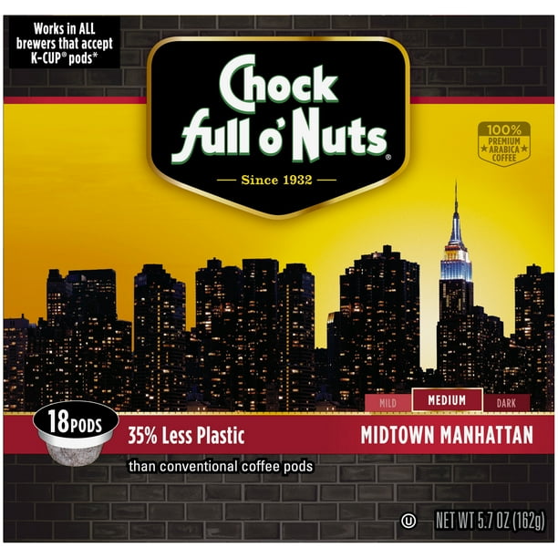 Chock Full o'Nuts® Midtown Manhattan Medium Roast Coffee Single Serve