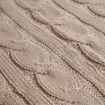 thumbnail image 2 of Khaki Soft Knitted Cable Throw Blanket, 2 of 4