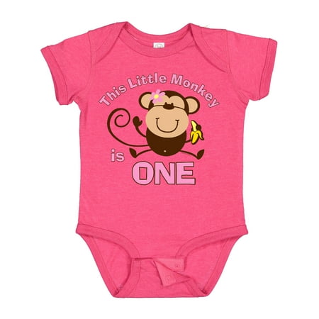 

Inktastic Little Monkey Girl 1st Birthday Gift Baby Girl Bodysuit