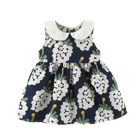

Toddler Girls Casual Sleeveless Dress Floral Flower Beach Dress Clothes