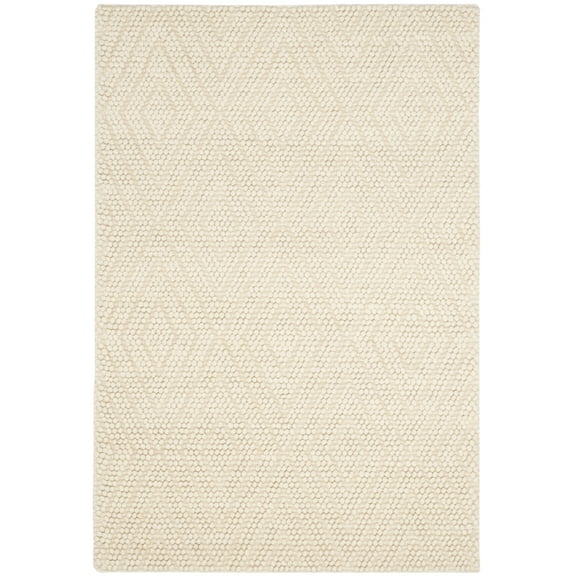 SAFAVIEH Natura Glenda Geometric Diamonds Wool Area Rug, Ivory, 4' x 6'
