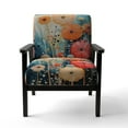 thumbnail image 4 of Designart "Coral Blue Contrasting Contrasts II" Coral Abstract Collages Upholstered Accent Chair - Modern Arm Chair For Living Room, 4 of 7