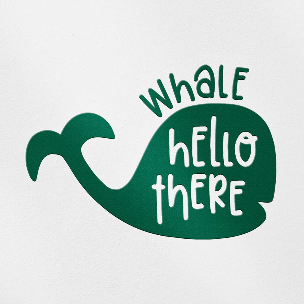 Transparent Decal Stickers Of Whale Hello There (Navy Blue