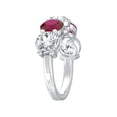 thumbnail image 4 of ARAIYA FINE JEWELRY 1/2 CT. T.W Round Shape Lab Grown Diamond and Natural Ruby Five Stone Anniversary Band Ring | 925 Sterling Silver Five Stone Wedding Band Ring Size 7.5, 4 of 7