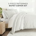 thumbnail image 6 of Duvet Cover Set - Ultra Soft & Breathable - Light Gray Rugged Striped for Queen Size Bedding by Comfort Canopy, 6 of 13