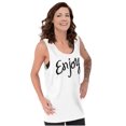 thumbnail image 3 of Enjoy Happiness Inspiring Motivate Tank Top Tee Shirt Women Brisco Brands L, 3 of 6