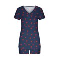 thumbnail image 6 of FAHXNVB Pajamas Set for Women 2 Piece Strawberry Printed Short Sleeve Lounge Set Soft Pjs V Nek Sleepwear Tops and Shorts Set S-XXL, 6 of 7