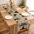 thumbnail image 3 of Brown Halloween Table Runner - 36 Inch Long, Kitchen Dining Table Runner Dresser Scarves, Spooky Pumpkins Horror Spi-der Web Farmhouse Decor for Coffee Tables Wedding Party Banquet, 3 of 8