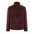 thumbnail image 3 of Men's Winter Warm Fleece Zip Up Jacket Stand Collar Soft Fuzzy Coats Wine XXXL, 3 of 3