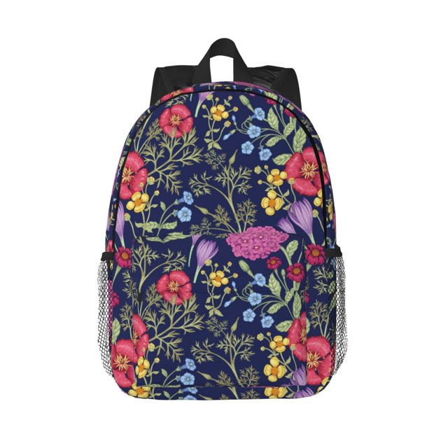 Disketp Floral Mochila Escolar de 15 Pulgadas, Mochila Ligera para Estudiantes, Viajes y Trabajo, Cómoda y Resistente para el Uso Diario