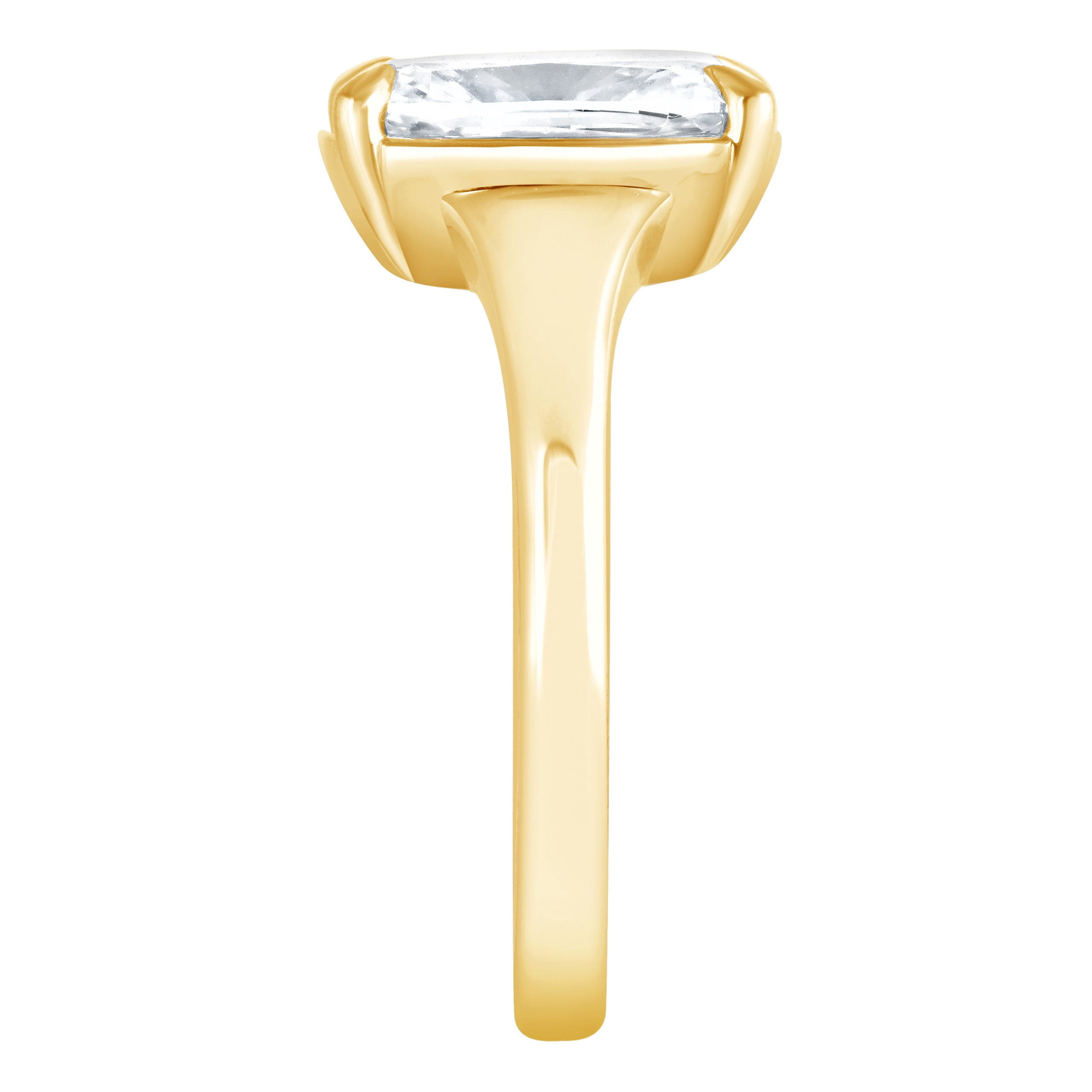 Brilliance Fine Jewelry Women's 3 Ct. Elongated Cushion Cut Lab Grown Diamond Ring in Gold Vermeil