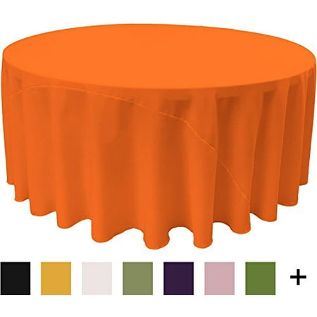 poplin tablecloth polyester linen orange inch round