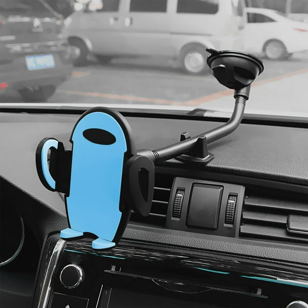 Soporte universal para teléfono de coche con rotación de 360°, ventosa ajustable para salpicadero y parabrisas, compatible con teléfonos de 4,7 a 6,7 pulgadas, compatible con navegación GPS y