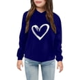 thumbnail image 2 of WAYUTE Sweatshirts for Girls Soft Lined Heart Print Graphic Hoodies Playful Pullover for Toddler Kids Child Casual Outdoor,Blue,Size 2-3 Y, 2 of 4