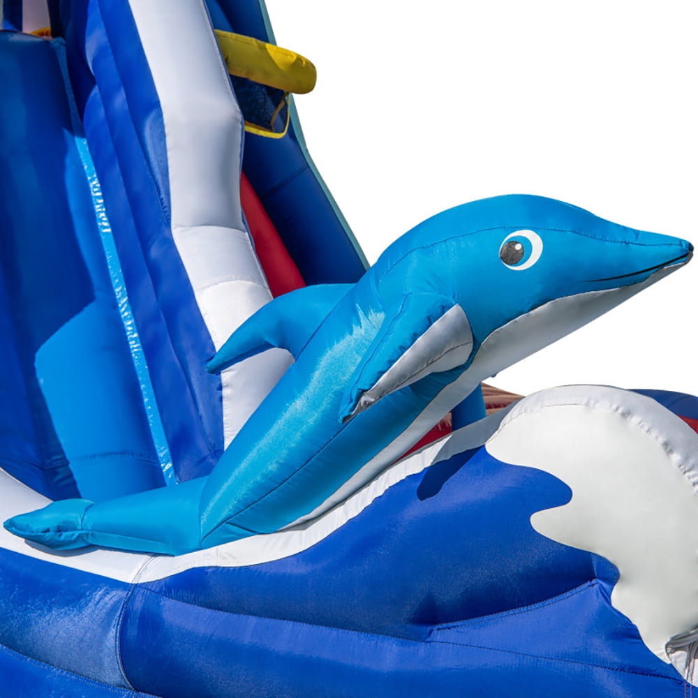 Aimee Lii 6-In-1 Inflatable Water Park with 735W Blower, Bounce House Water Slide