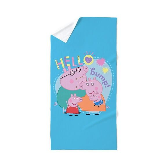 CafePress - Peppa Pig: Hello Bump! - Large Beach Towel, Soft 30"x60" Towel with Unique Design