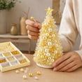 thumbnail image 4 of Diy Beaded Christmas Tree Kit with Gold and White Pearls, Tabletop Decoration Craft Set for Holiday Crafting, 4 of 4