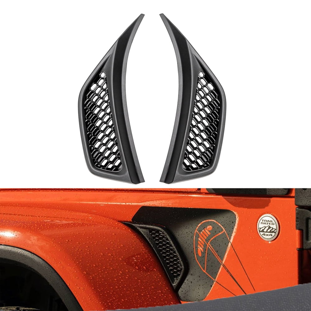 Hex Autoparts 2PCS Side Fender Air Vent Cover Trim Exterior Accessories foror 2007-2018 Jeep Wrangler JK & Unlimite Set of 2