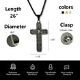 thumbnail image 3 of Men's Cross Pendant Necklace Stainless Steel Navigator Forged for Male Jewelry, 3 of 6