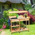 thumbnail image 1 of Gymax Outdoor Garden Potting Bench Lawn Patio Table Storage Shelf Work Station, 1 of 8