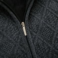 thumbnail image 7 of ZCFZJW Men's Full Zip Cardigan Sweater Fall Winter Solid Color Long Sleeve Slim Fit Cable Knitted Zip Up Sweater Lightweight Thin Jacket Coat Outwear Dark Gray L, 7 of 7