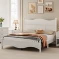 thumbnail image 4 of LiviNest Queen Size Platform Bed Frame: White Wood Bed with Storage Space & Easy Assembly - Retro Style Platform Bed for Small Apartments & Rental Homes, 4 of 6