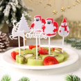 thumbnail image 1 of Home99 Santa Claus Reindeer Tree Fruit Fork Food Sign Children's Cake Dessert Bento Toothpick, 1 of 7