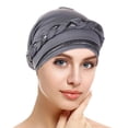 thumbnail image 1 of PEIXUN Women Braid Hat Muslim Ruffle Cancer Turban Wrap Cap, 1 of 4