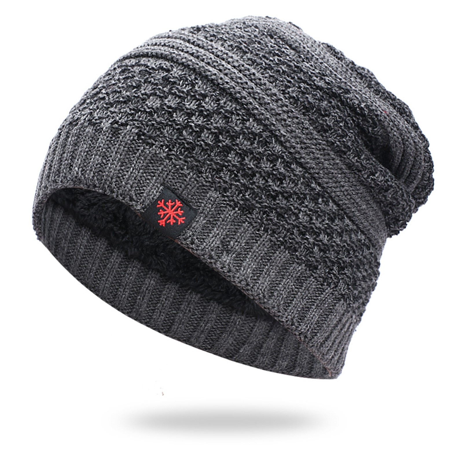 Tanhomme Winter Knitted Hat Knit Warm Cap Woolen Hat Winter Plus Velvet Hat Outdoor Cycling Warmth Unsix Hood Ski Hat Winter Hats for Women Men Silk Soft Slouchy Warm Hat