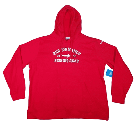 Columbia PFG 2012721696 Men's Red Cotton Fishing Pullover Hoodie Large NCL623
