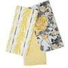 Vintage Floral Kitchen Towel 3 Piece Set, Jamaican Yellow by Drew Barrymore Flower Home