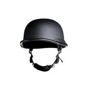 Dream Apparel Motorcycle Half Helmet German Novelty Skull Cap for Men Women Adult Biker (Matte Black, L)