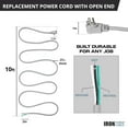 thumbnail image 6 of Iron Forge Cable Flat Plug 14 Gauge Power Cord Replacement - 10ft,15 Amp Gray Heavy Duty, 12/3 SJT 3 Prong Cable for Appliances & Power Tools, 6 of 8