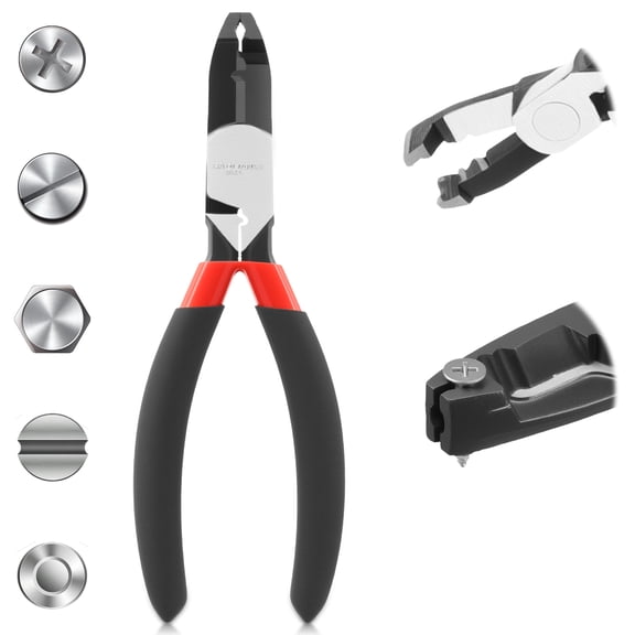 Screw Extractor Pliers Efficiently Disassemble Stripped Screws Damaged Screw Extractor with Nonslip Handle Wire Stripper Pliers for Multiple Applications