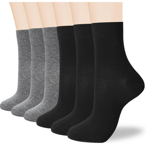 Women's Thin Cotton Socks,Soft Cotton Bootie Socks Women Above Ankle Crew Socks (6-Pairs With Present Box)