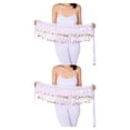 thumbnail image 2 of Qarigey Bufanda de cadera ligera portátil y duradera mezclada para ajuste automático de cintura de danza del vientre blanco blanco 2Conjunto, 2 of 6