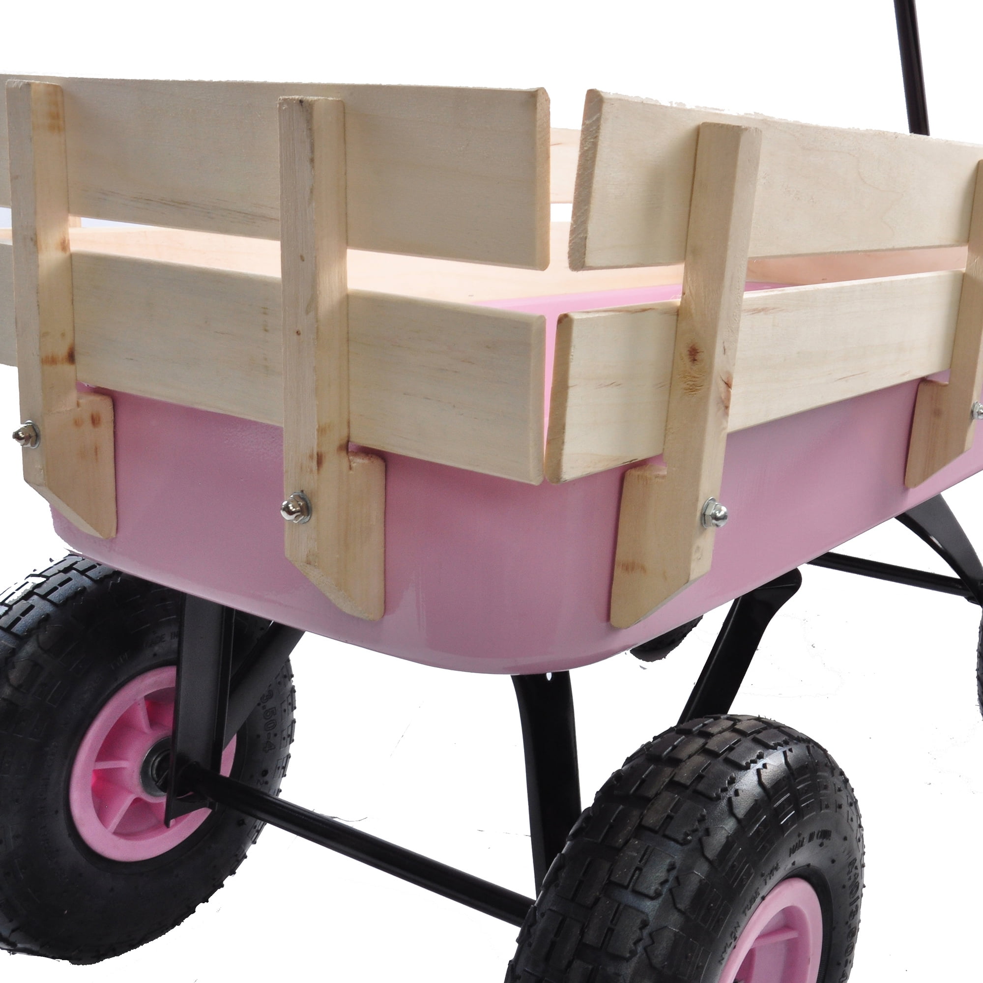 Aimee Lii Utility Wagon Cart, Beach Wagon with Wheels for Sand, Portable Wagon, Pink