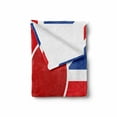 thumbnail image 2 of Union Jack Soft Flannel Fleece Blanket, British Flag with a Big Red Heart in Center Nationality Pride Concept, Cozy Plush for Indoor and Outdoor Use, 60" x 80", Royal Blue Red White, by Ambesonne, 2 of 6