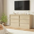 thumbnail image 2 of Huisuilinss Drawer Dresser For Bedroom,Wide Chest Of Drawers,Modern Double Dresser Storage Organizer,Wood Dresser TV Stand With Concave Handles For Living Room Nursery Hallway Entryway, 2 of 6