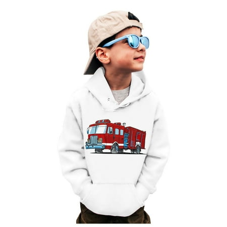 Mrzhqd Toddler Boys Hoodies Sweatshirts Size 8-9 Years Crewneck Truck Shirt Dinosaur Long Sleeve Pullover Tees Long Sleeve Cute Print Boys Tops White