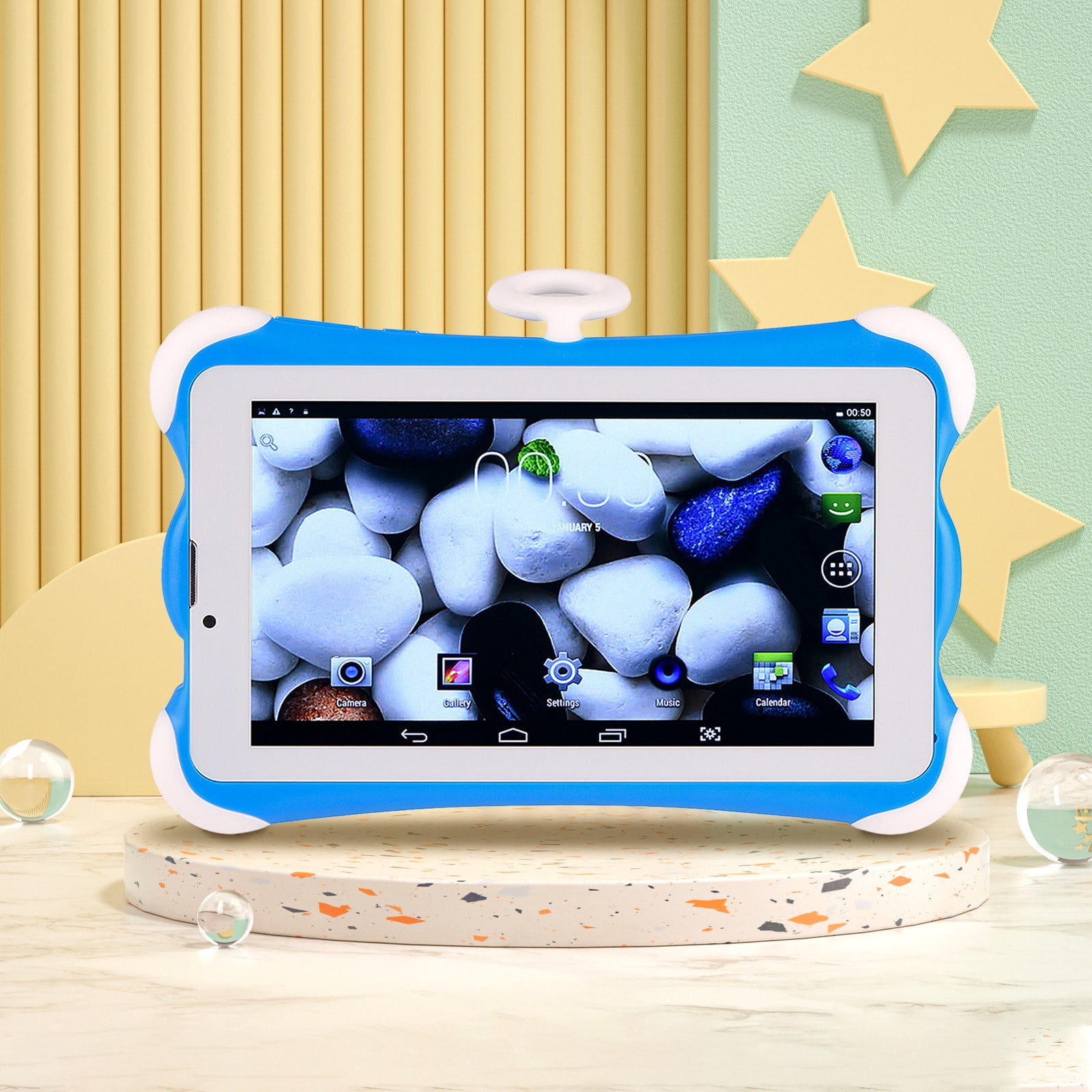 Yarino Tablets for Kids Ages 3-9 7 inch Computer Android Tablets Children's Early Education Learning Machine Parent-child Gift Machine Christmas Gift Support For SIM Card Call Blue