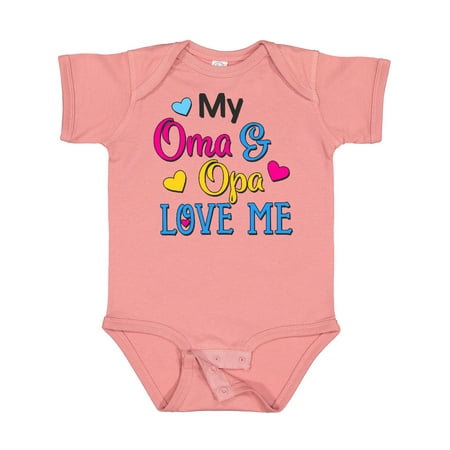 

Inktastic My Oma and Opa Love Me with Hearts Boys or Girls Baby Bodysuit
