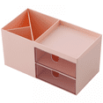 thumbnail image 1 of Desktop Storage Organizer Mini Box Desk Office Supplies Container Pen Holder For Desk Cute Pencil Cup Pot For（Pink）, 1 of 3