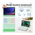 thumbnail image 4 of Green 3-in-1 Keyboard Case with Mouse for Samsung Galaxy Tab S7/S8/S9 11" & S9 FE 10.9": Detachable 7-Color Backlit Bluetooth Keyboard, Multi-Angle Stand, Pen Slot, Honeycomb TPU Protection,, 4 of 7