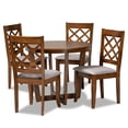 thumbnail image 2 of Baxton Studio Dayna Modern and Contemporary Grey Fabric Upholstered and Walnut Brown Finished Wood 5-Piece Dining Set, 2 of 9