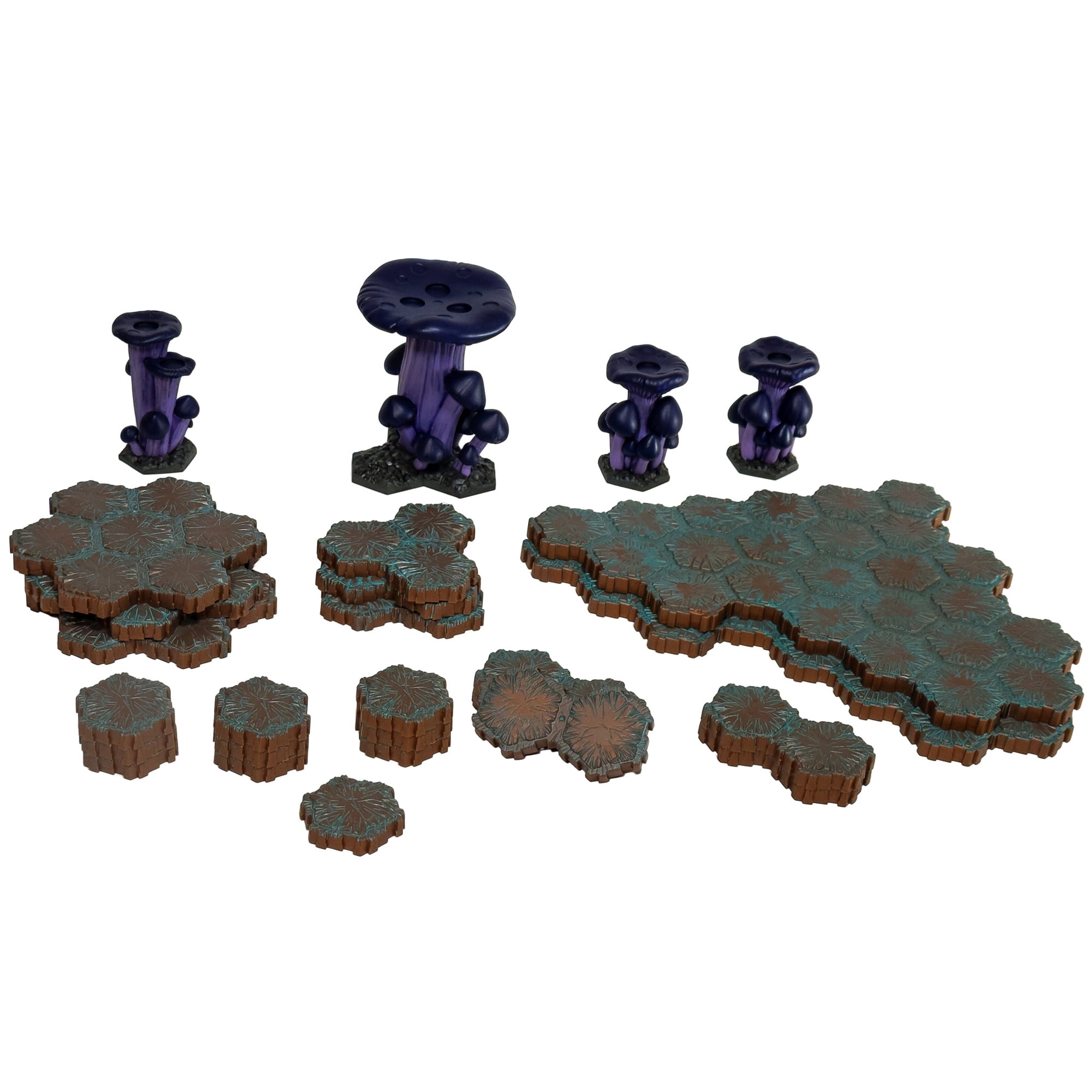 Renegade Games: Heroscape: The Ancient Lands of Valhalla Terrain Expansion - Glowing Hex-Based Miniature Game Accessory Set, Mushrooms & Land Tiles