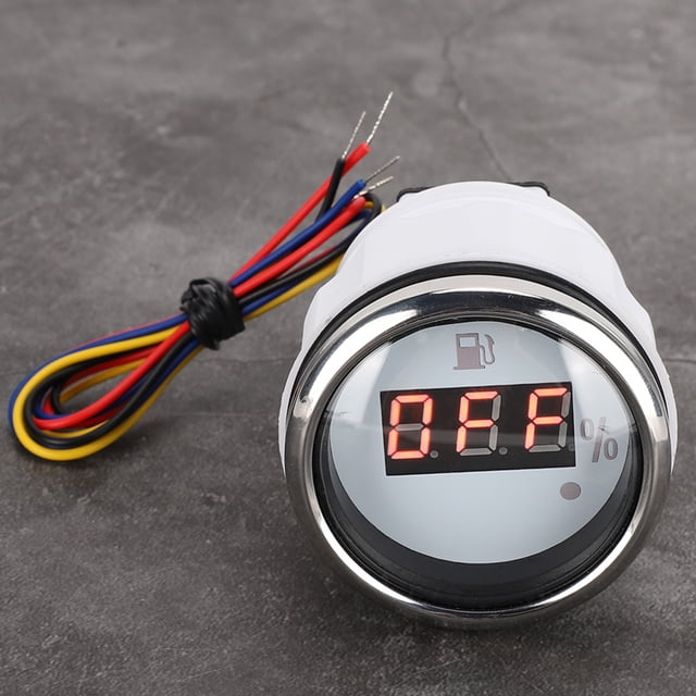 Fuel Level Meter, 2in Boat Fuel Gauge Anti-fog LED Display High Accuracy Practical For Marine For Boat For Car European Standard White