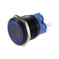 thumbnail image 1 of Interruptor de presión Unique Bargains de 22 mm con iluminación LED 1NO 1NC 12-24V azul, 1 of 1