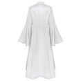 thumbnail image 3 of TiaoBug Robe pour Femmes d'Église et de Clergé à Manches Évasées Robe Élégante Robe Maxi de Clergé Robes de Pasteur d'Église Blanc G, 3 of 6
